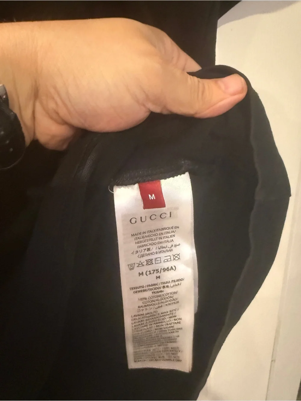 Gucci Black Short Sleeve T-Shirt with Teal and Red Logo